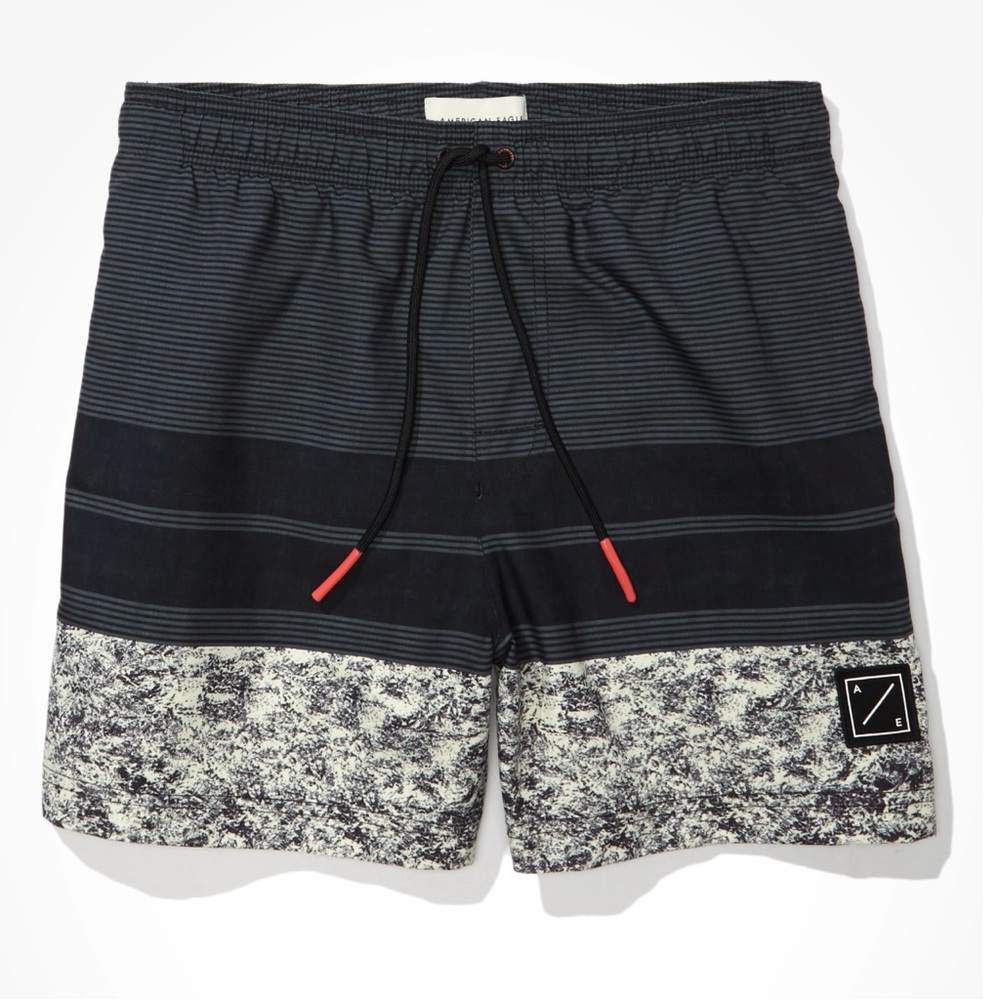 AMERICAN EAGLE 5” Color-Block Swim Trunk / Size: XS